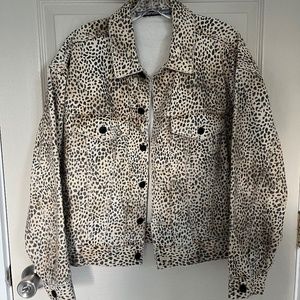 Alexander Wang Jean Denim Cheetah Print Jacket S